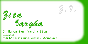 zita vargha business card